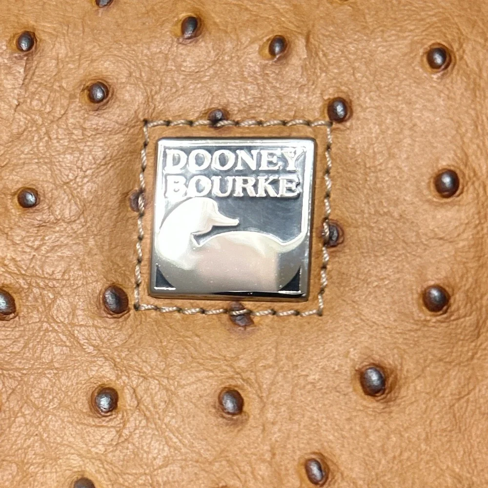 Dooney & Bourke Brown Ostrich-Embossed Shoulder Bag - Picture 2 of 3